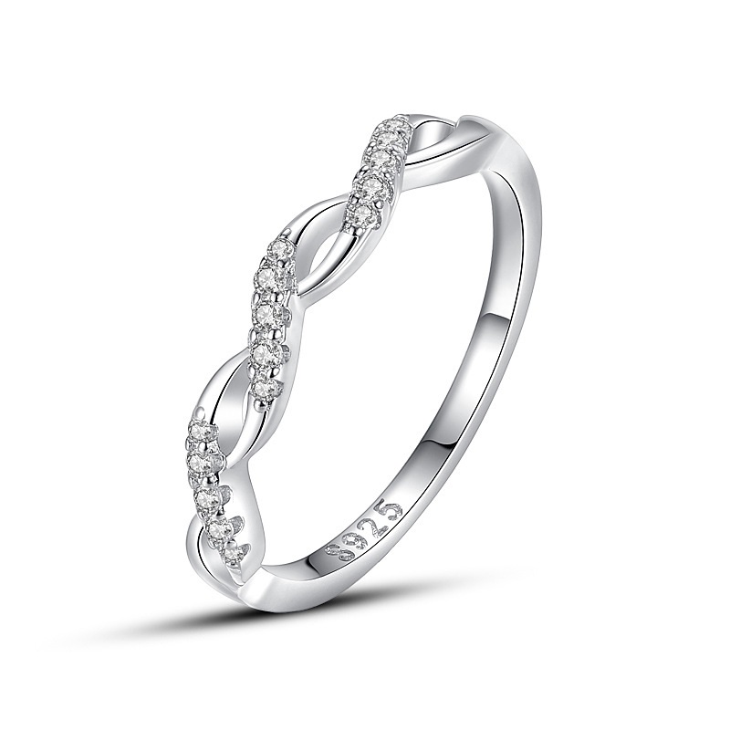 Sterling Silver Wave Index Finger Personality Simple Ring