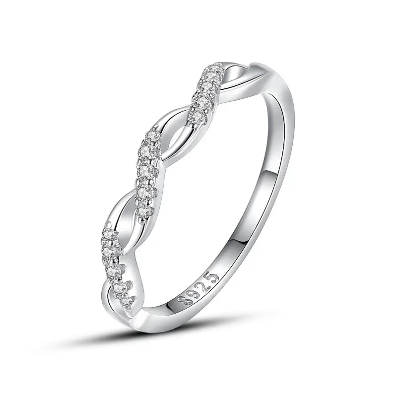 Sterling Silver Wave Index Finger Personality Simple Ring