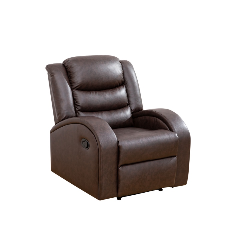 Pickup Only--Brown Faux Synthetic Leather 3-Piece Couch Living Room Sofa Set