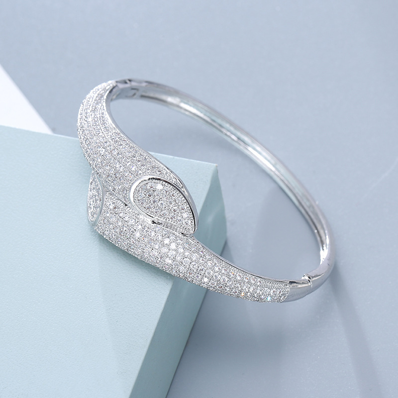 Fashion Simple Full Diamond Ring Super Zircon Bangle Ring - Jewelry & Watches