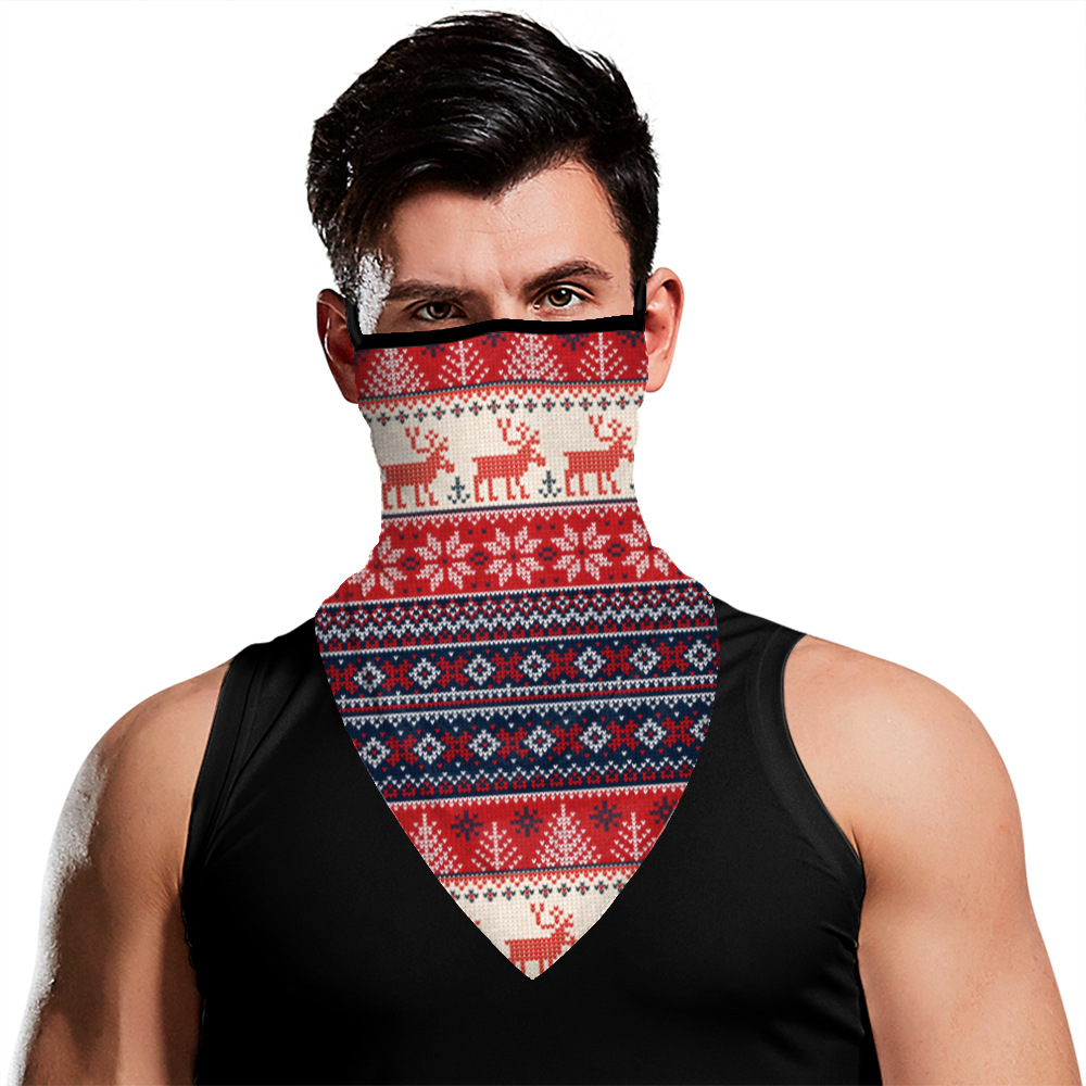 Digital Printing Christmas Outdoor Hanging Ear Triangle Shawl - Image 5