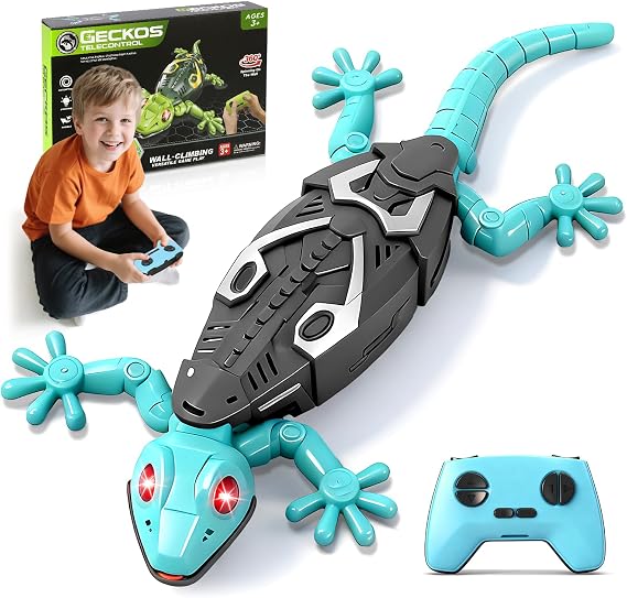 RC Wall-Crawling Gecko Toy For Kids, Remote-Controlled Climbing Lizard
