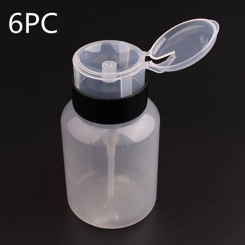 Dispenser Bottle Nail Art Acetone Makeup Polish Remover Manicure Tool - Black 6Pc