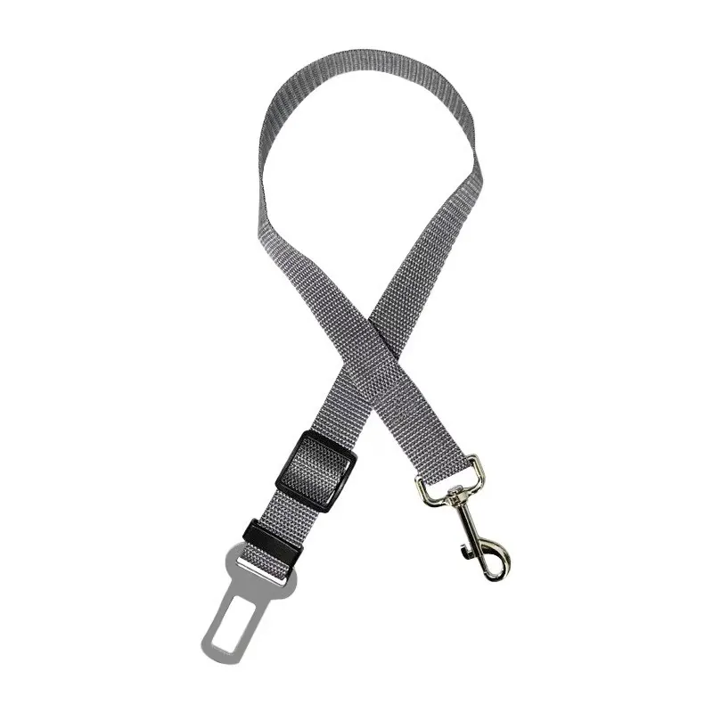 Pet Supplies Dog Car Dog Seat Belt Harness Leash Dog Collar Adjustable Seatbelt Leash For Small Medium Dog Traveling Accessories - Gray