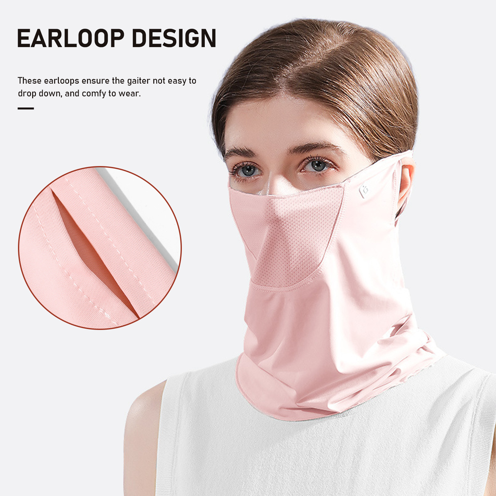 Summer Face Cover Face Scarf Balaclava UV Protction Earloop Neck Gaiter Breathable Outdoor Sports Women — foto 3