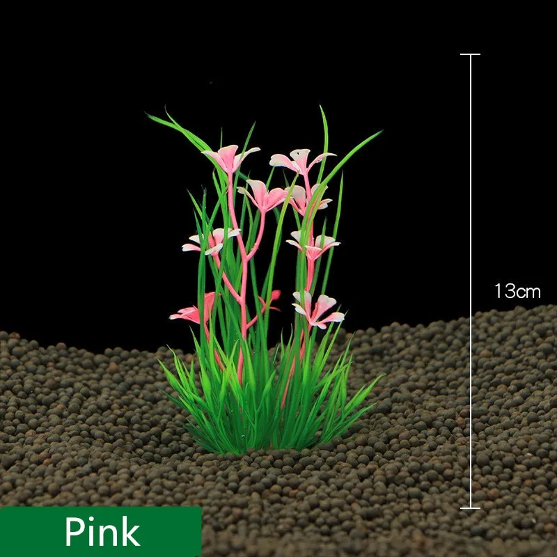 Fish Tank Decoration Simulation Water Plant Aquarium Landscaping Plastic - Pink