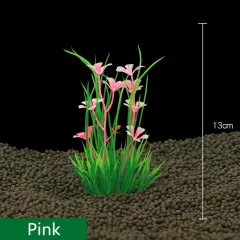Fish Tank Decoration Simulation Water Plant Aquarium Landscaping Plastic - Pink - View 1