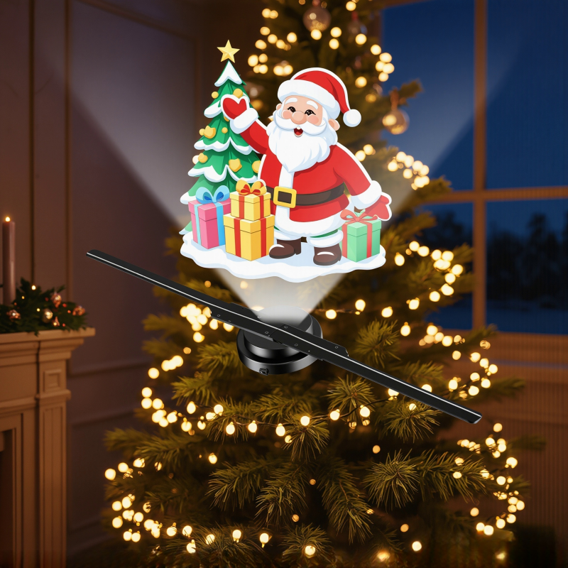 Wiilala 3D Hologram Fan 3D Circle App Hologram Advertising Display 224 Lights 16.5  WiFi Holographic LED Fan Creative Advertising Design Store Sign