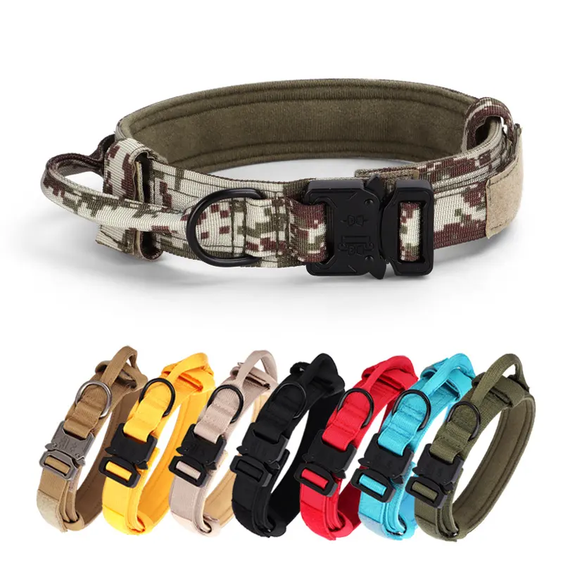 Tactical Dogs Collar Traction Rope Adjustable Military Pets Collars