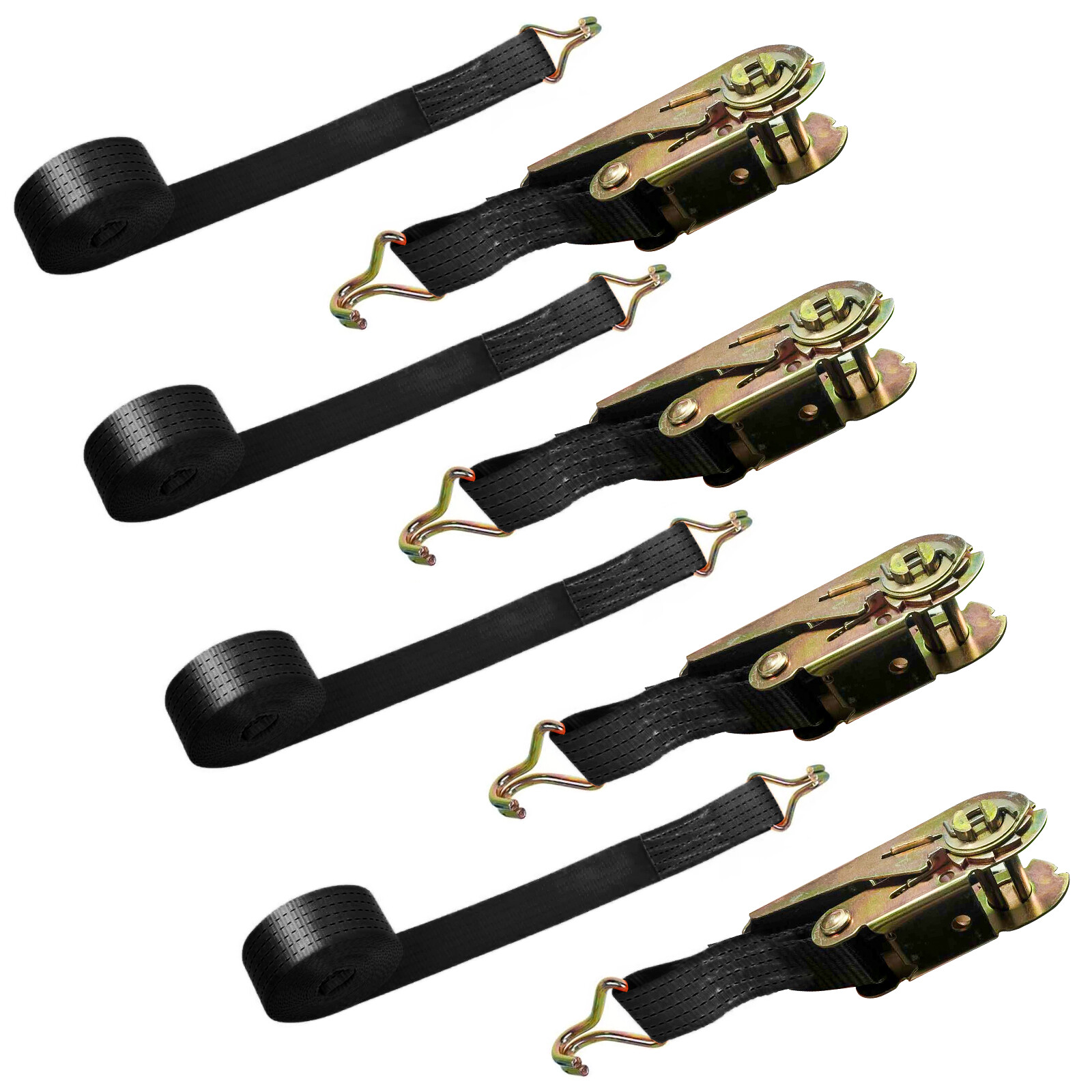 Ratchet Straps Tie Down 4 X 25mm Endless 6 Metre Black 3000kg Lashing Straps UK — foto 3