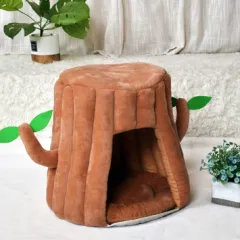 Cat House Cat Kennel Cat Supplies Pet Nest Cage Cat Nest Cat Pet Nest Cat Home Cat Room Brown Pet Nest Plush Cat Bed Nest Cat Cute Cat Cage - Brown - View 1