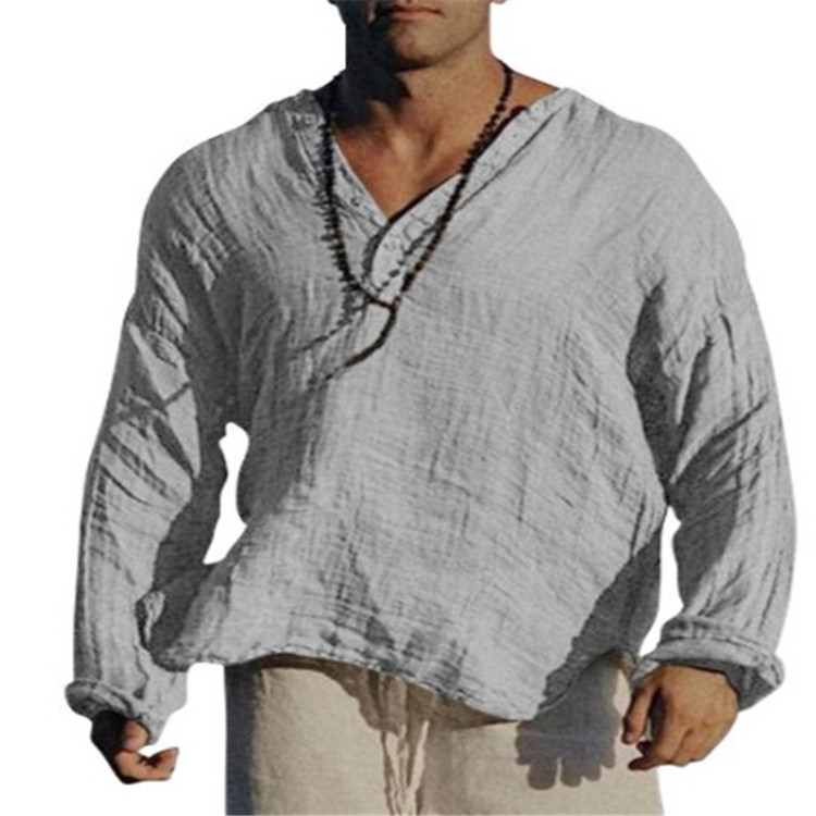 Men's Summer Loose Cotton Linen Casual Shirt