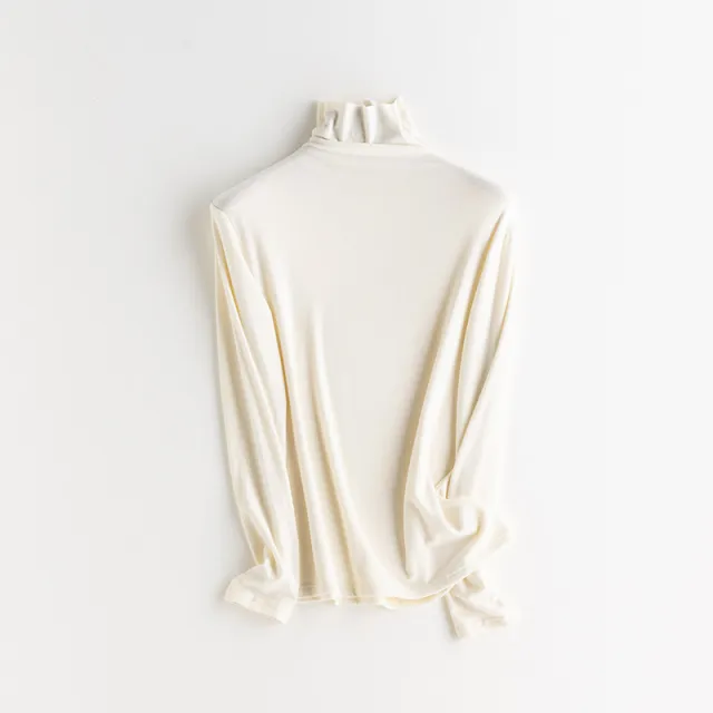 Fleece Half high Collar Outer Wear Bottoming Shirt White - Shop at LoveMi
