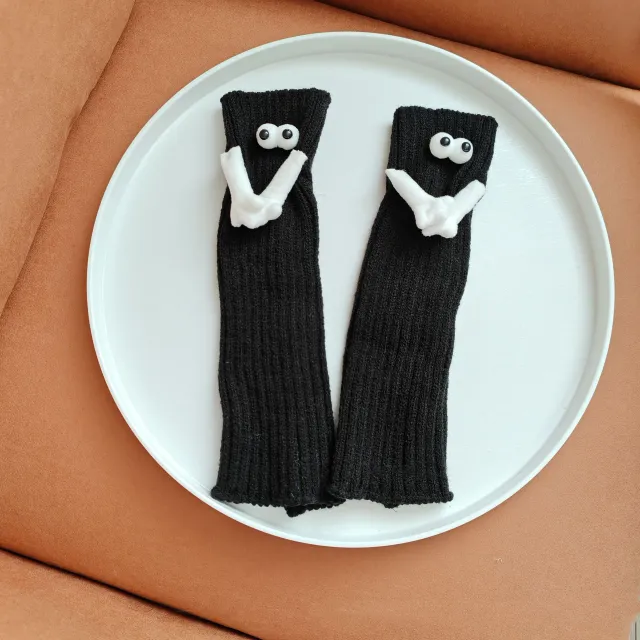 Couple Magnetic Handle Cute Pull Foot Foot Sock Hand Holding Foot Sock Black - Shop at LoveMi