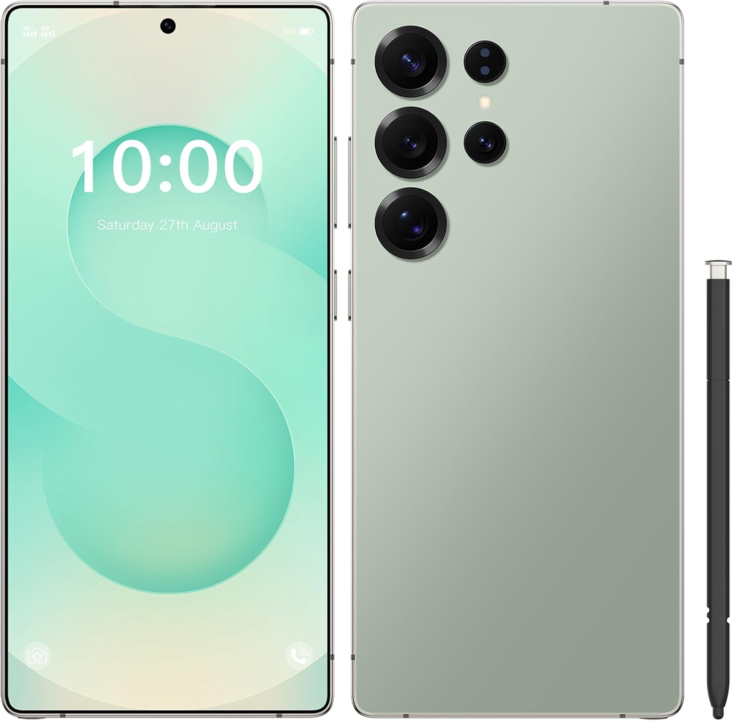 C25 Ultra Unlocked Phone,5G Smartphone 8GB 256GB 7.3-inch Android 14 Cell Phone 6800mAh Large Battery Dual SIM Face GPS