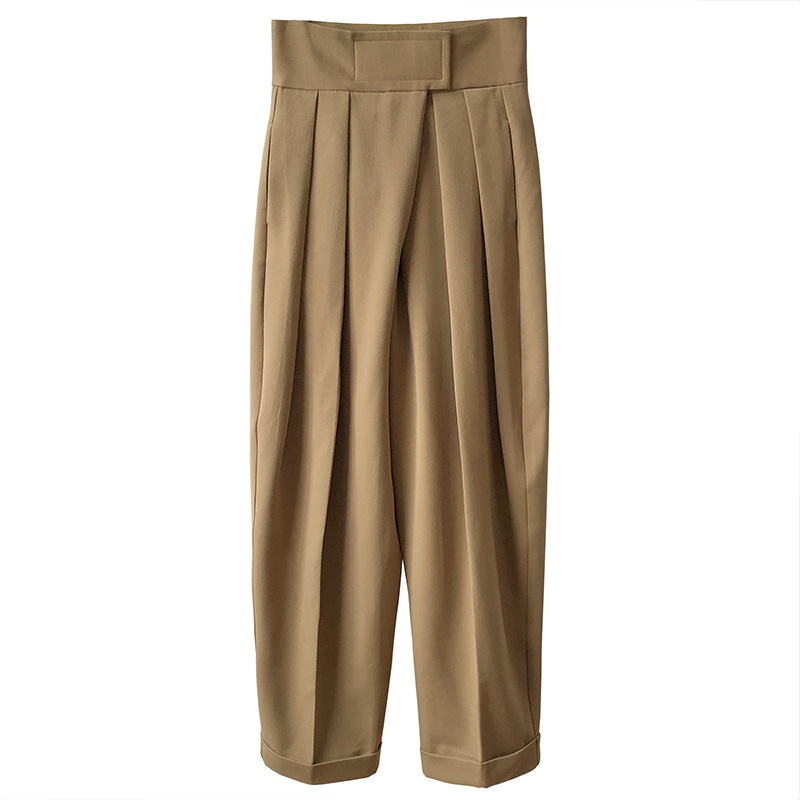 Spring And Autumn Loose Wide Leg Mopping Pants Diagonal Placket Pants