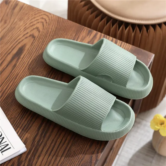 Men's And Women's Fashion Casual Solid Color Non slip Slippers Green - Shop at LoveMi