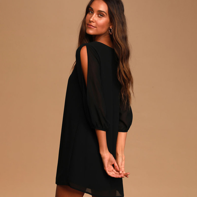 Women's Clothing Chiffon Skirt Loose Off-the-shoulder V-neck