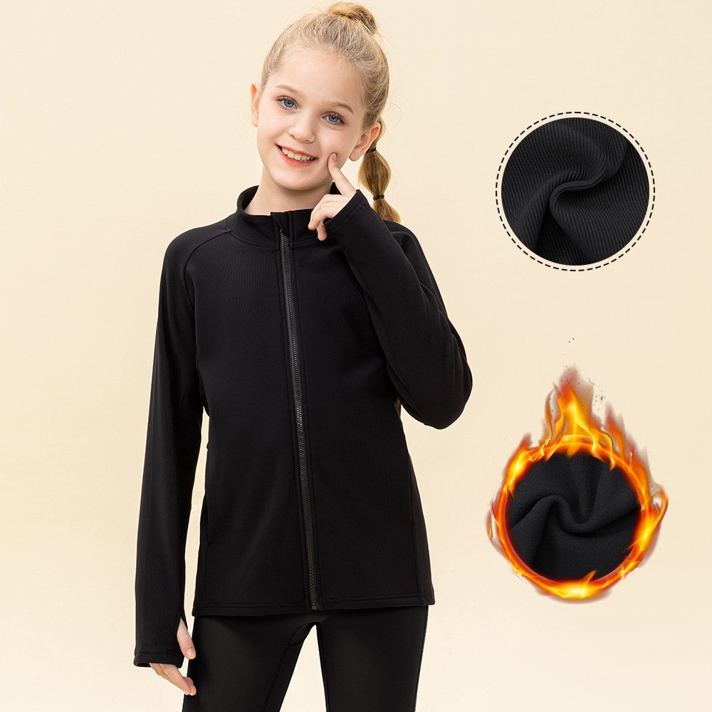 Kids' Warm Yoga Suit Zipper Running — foto 7