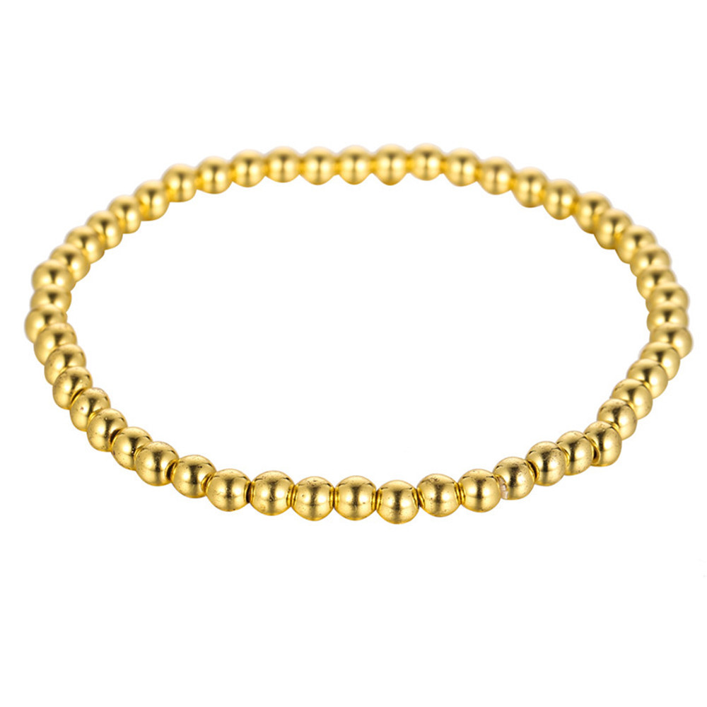 Hand-woven UFO 4mm Copper Bead Two-piece Suit Bracelet  Accessories