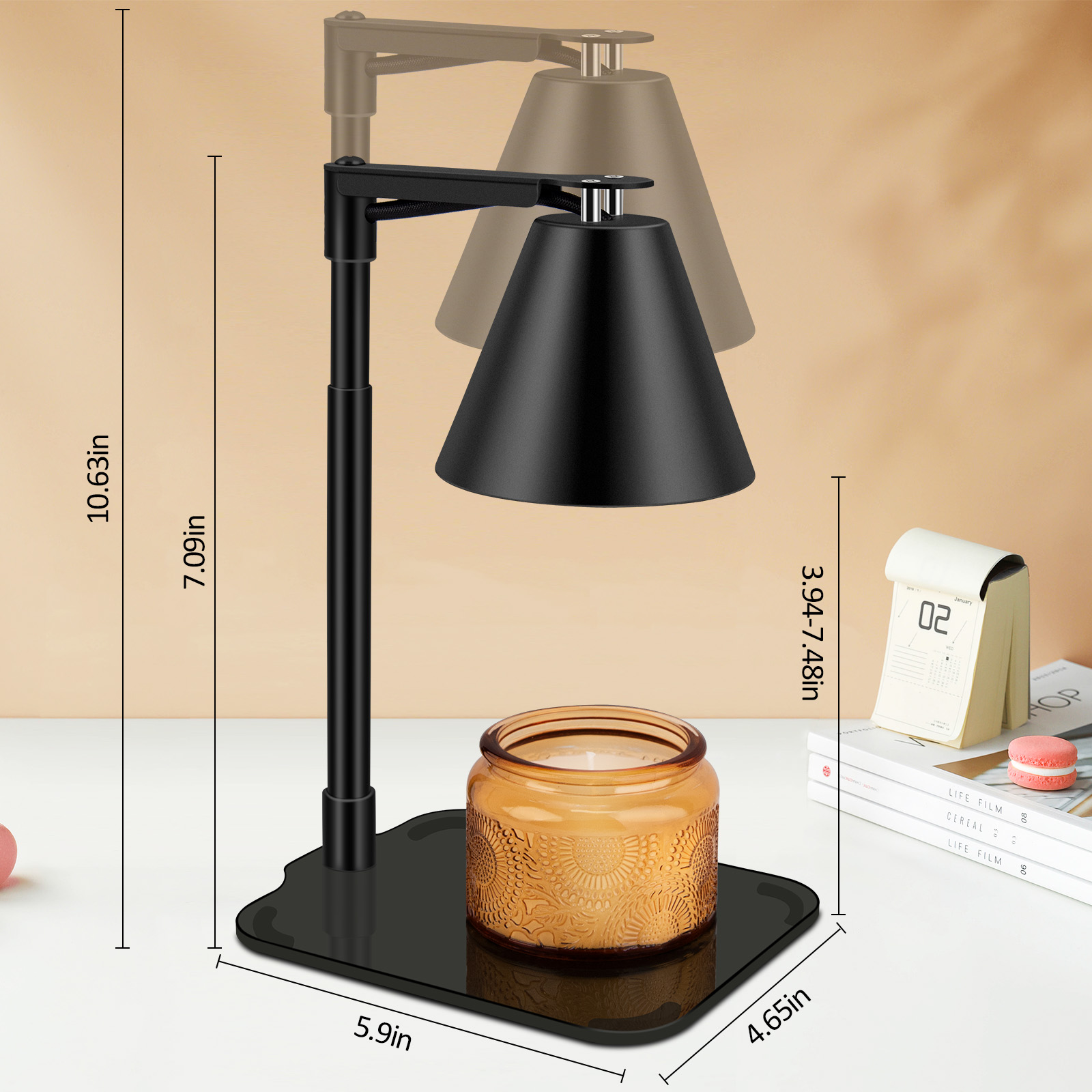 Electric Candle Warmer Lamp with Timer. HIGH QUALITY CANDLE WARMER: Candle warmer lamp with timer function can give you peace of mind to do other things. The electric candle warmer has three timer settings (2/4/8 hours) that you can set to suit your needs