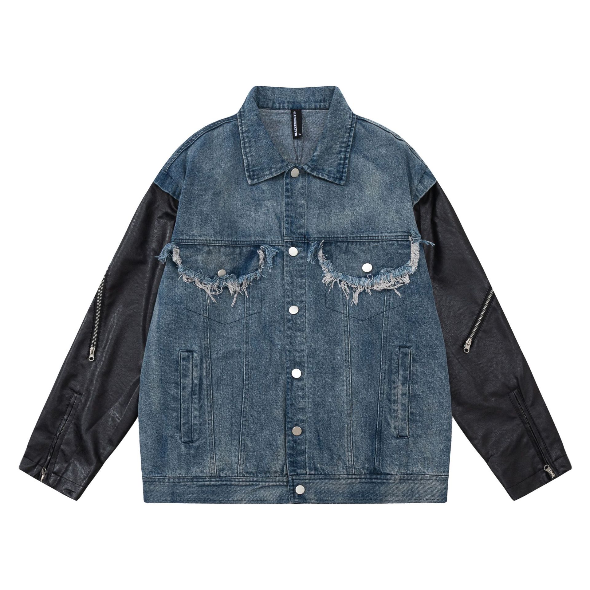 Title 4, Loose Wash Splicing Denim Jacket Coat