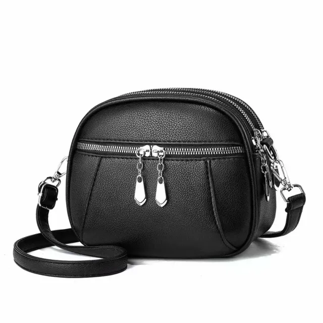 Solid Color Small Round Bag Fashion Multi pocket Large Capacity Shoulder Crossbody Bags For Women Handbags Black - Shop at LoveMi