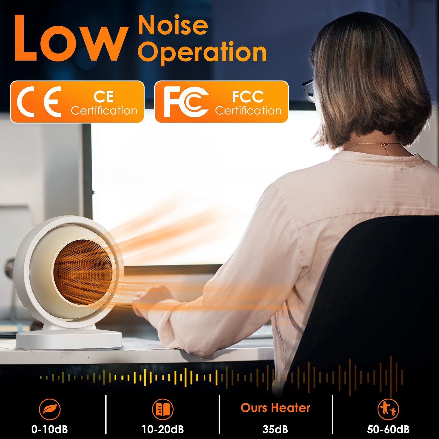 1Pc 380W Space Heater With 30 Degree Tilting Angle 3S Fast Heating Portable Desktop Electric Heater For Indoor Use With Overheat Protection Tip Over Protection For Home Office