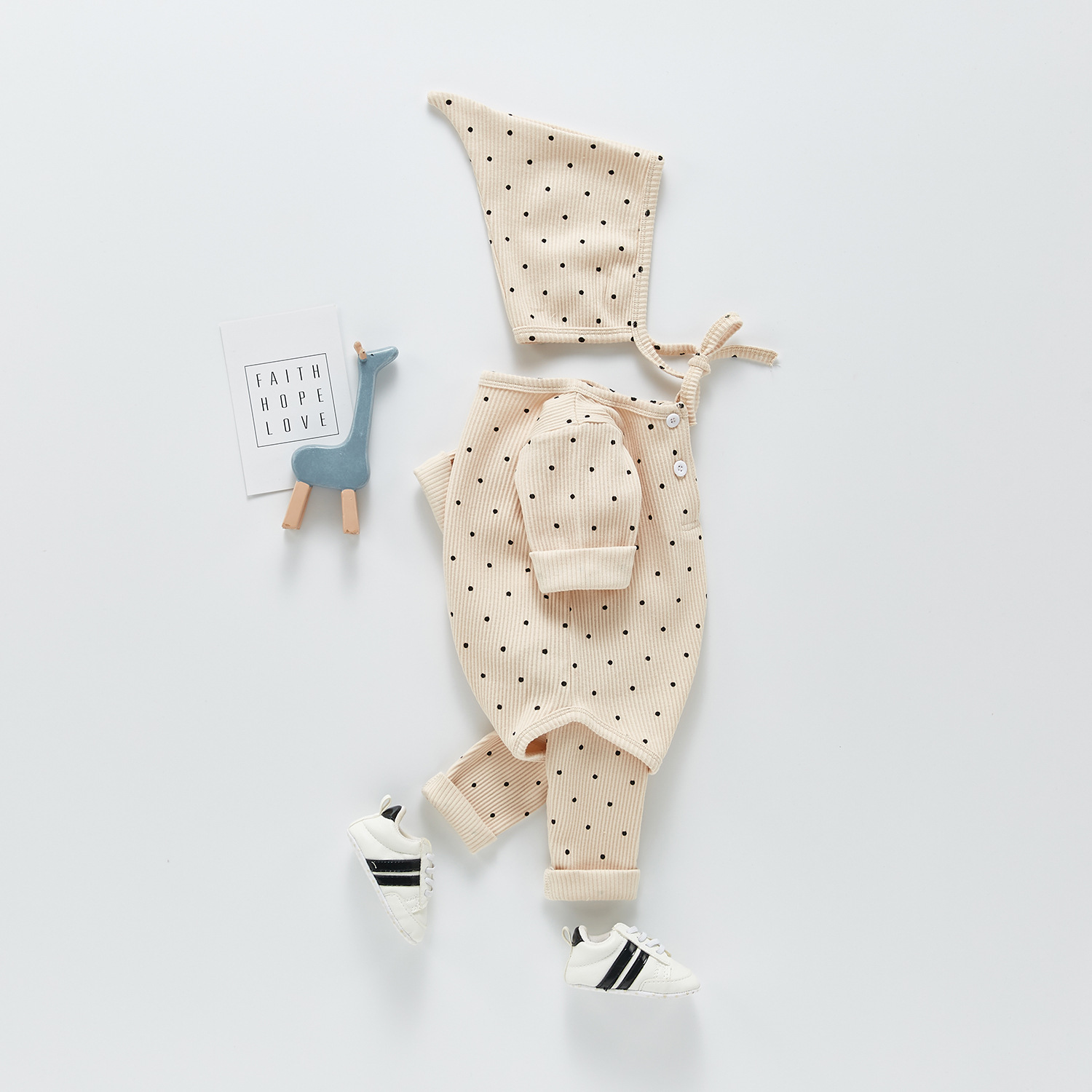 Baby Romper Suit Polka Dot Bottoming Romper Three-piece Suit