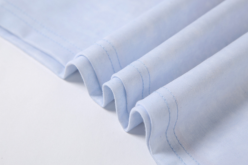 White Butterfly Print Round Neck Slim Fit