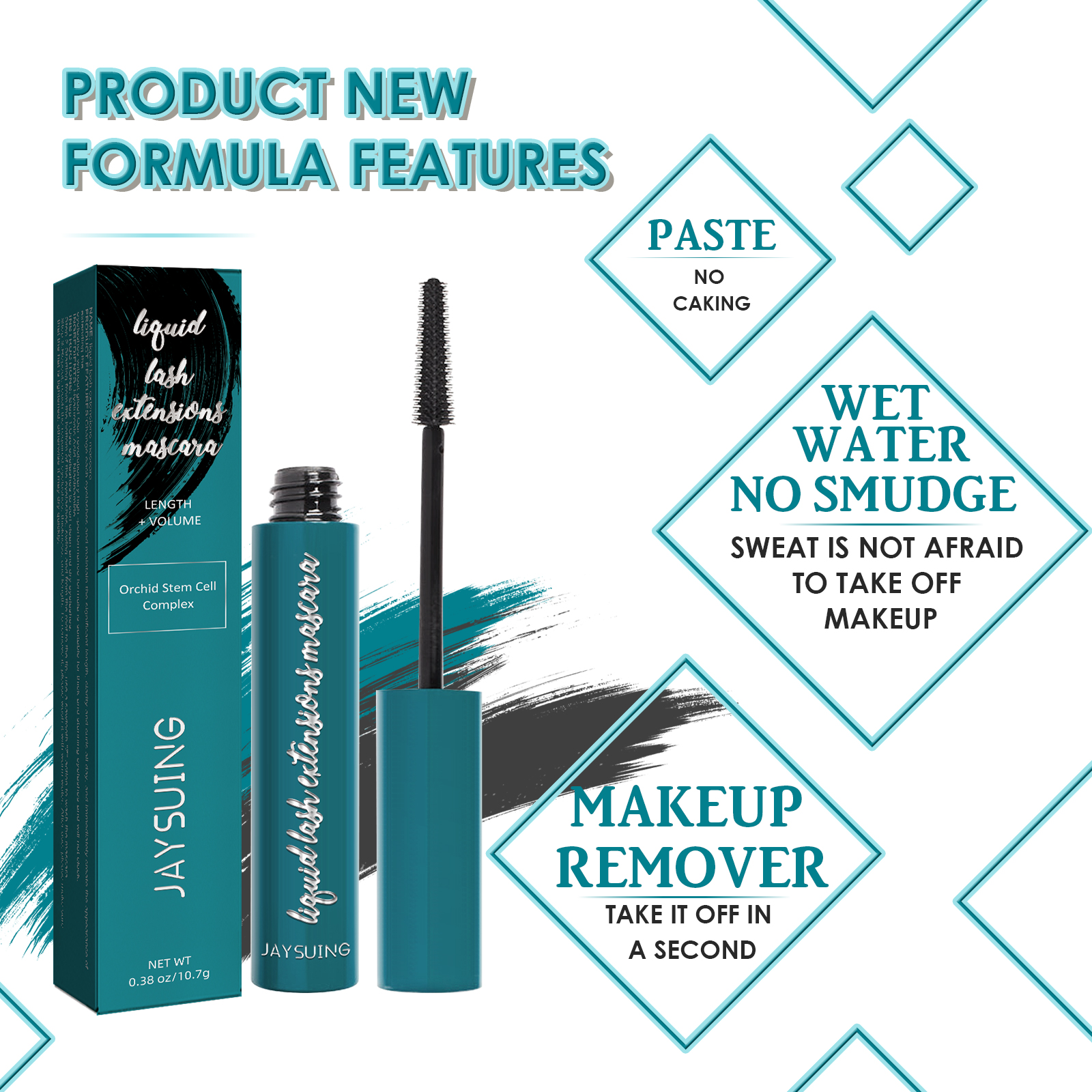 Waterproof Liquid Lash Extensions Mascara – Smudge-proof & Lasting. mascara Extend natural eyelashes to amazing lengths. Eyelashes look thicker and longer from base to tip. Waterproof & Smudge Proof: This waterproof long-lasting mascara ensures your lashe