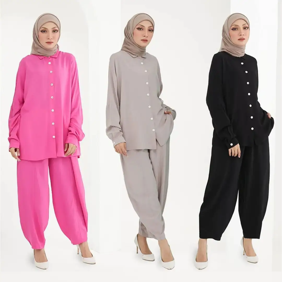 Indonesia Fashion Harem Pants Bat Sleeve Loose Leisure Suit