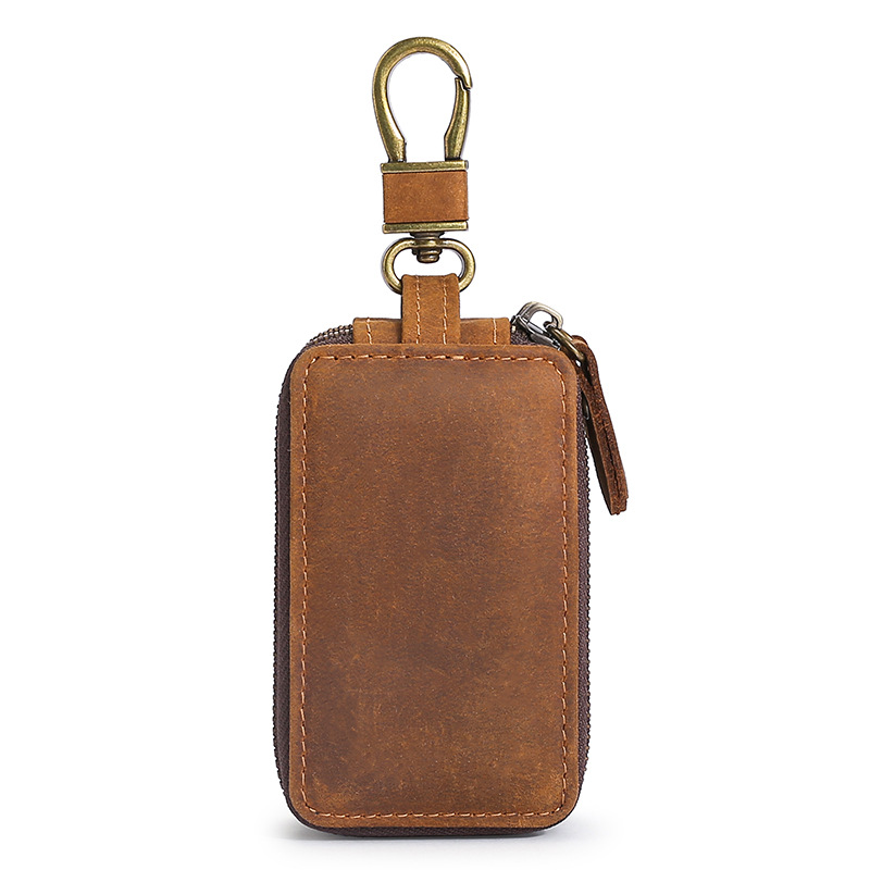Crazy Horse Zippered Car Key Holder
