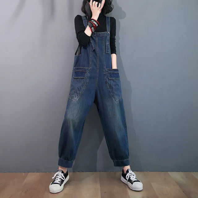 Large Size Loose Fashion Jumpsuit Trendy Casual Blue - Shop at LoveMi