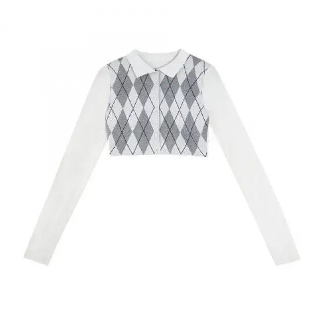 Early Autumn New Plaid Sweater Pleated Skirt Suit Diamondlong Sleeve - Shop at LoveMi
