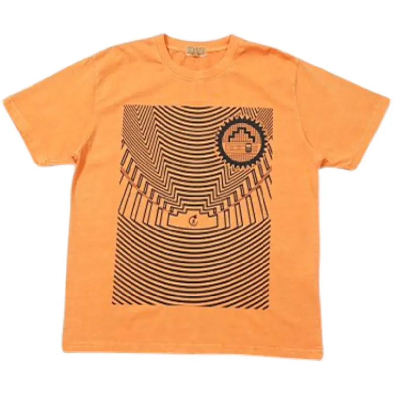 Short-sleeved Orange Striped Lines - Orange