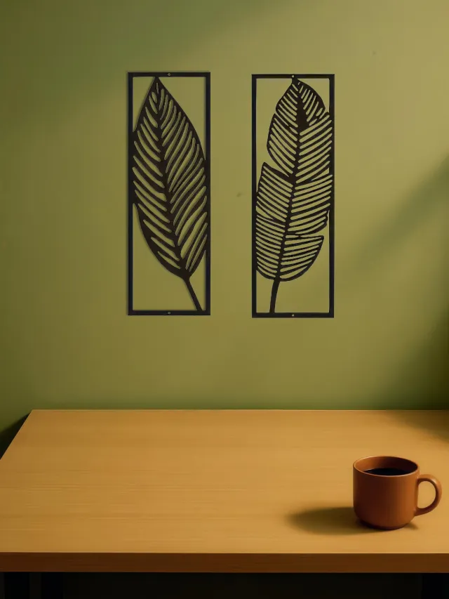 2 Pack Handmade Iron Leaf Wall Art Rustic Nature Inspired Home Decor Look At The Picture - Shop at LoveMi