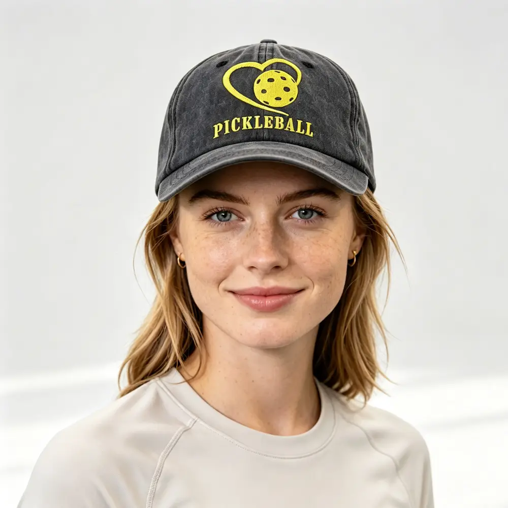 2pcs Pickleball Baseball Cap, I Love Pickleball Heart Embroidered Hat For Women Men, Lightweight Adjustable Sports Hat
