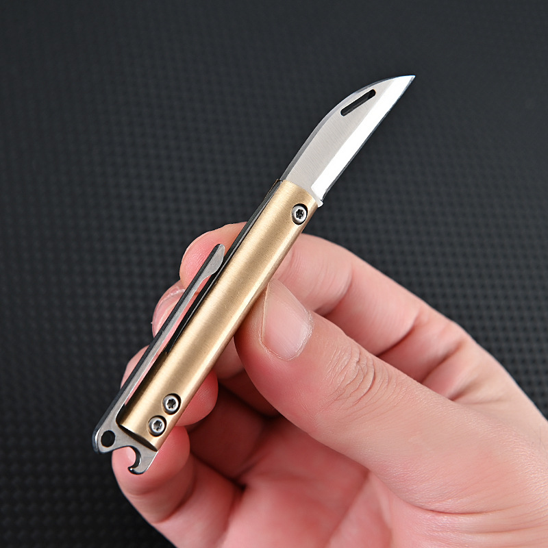 Title 2, Brass Back Splint Bottle Opening Folding Knife ...