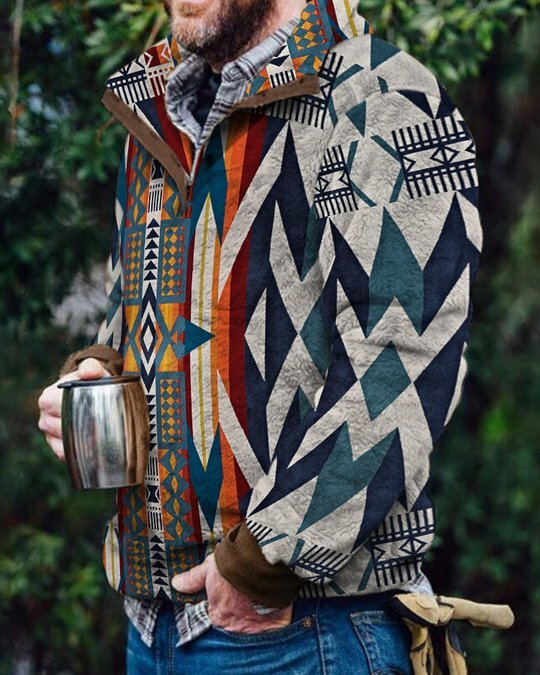 Autumn And Winter Casual Button Pocket Flannel Plush Men's Sweater