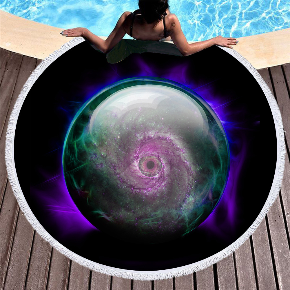 Title 1, Retro round printed beach towel