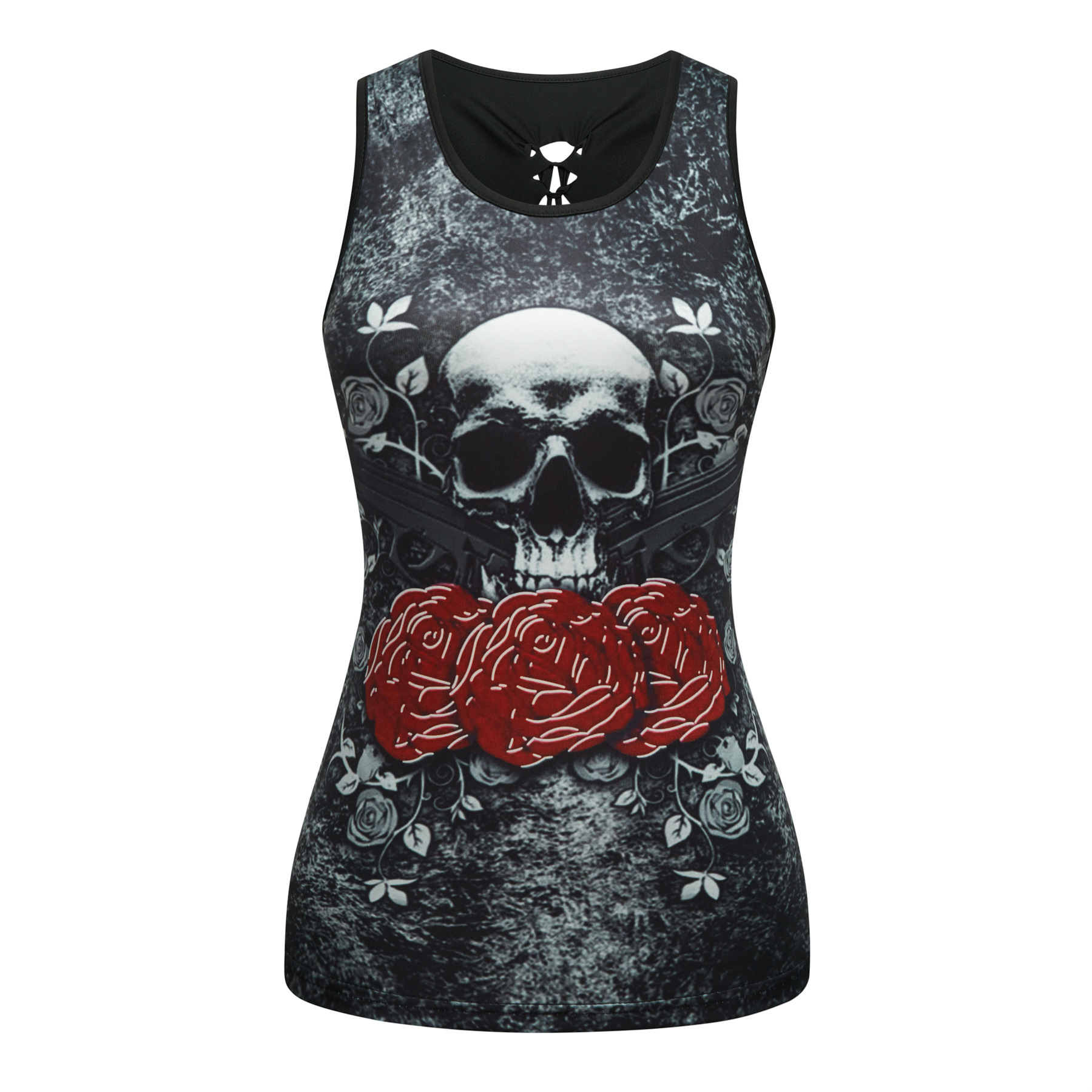 Title 5, Sleeveless Digital Print Sexy Slim T-shirt