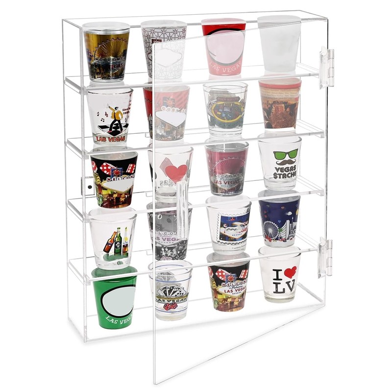 5-Tier Clear Display Case Wall Mounted And Desktop Acrylic