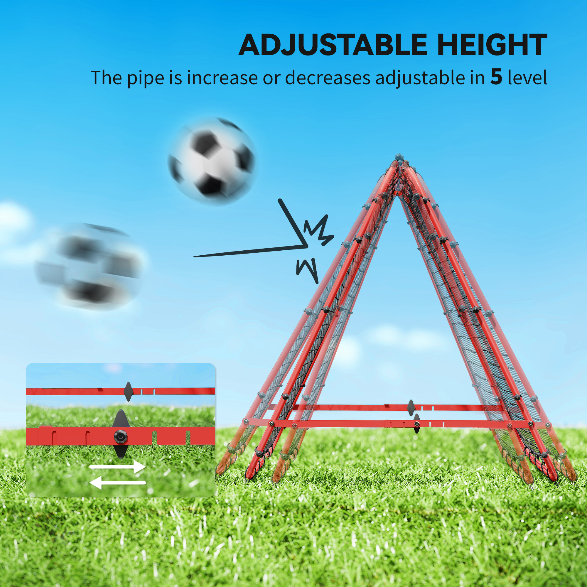 Double Sided Football Rebound Net, Five Adjustable Angle Door — image 4