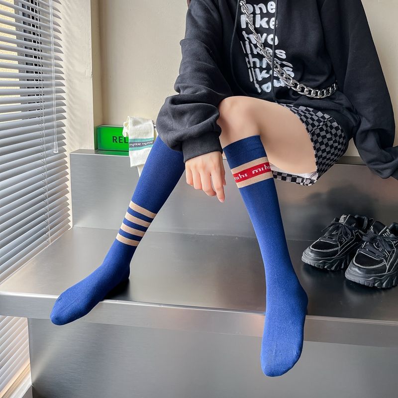Internet-famous Street Trendy Women's Socks, Ins Trendy Versatile Preppy Long Socks, AB Style Half-leg Mismatched Socks, High-value Calf Socks