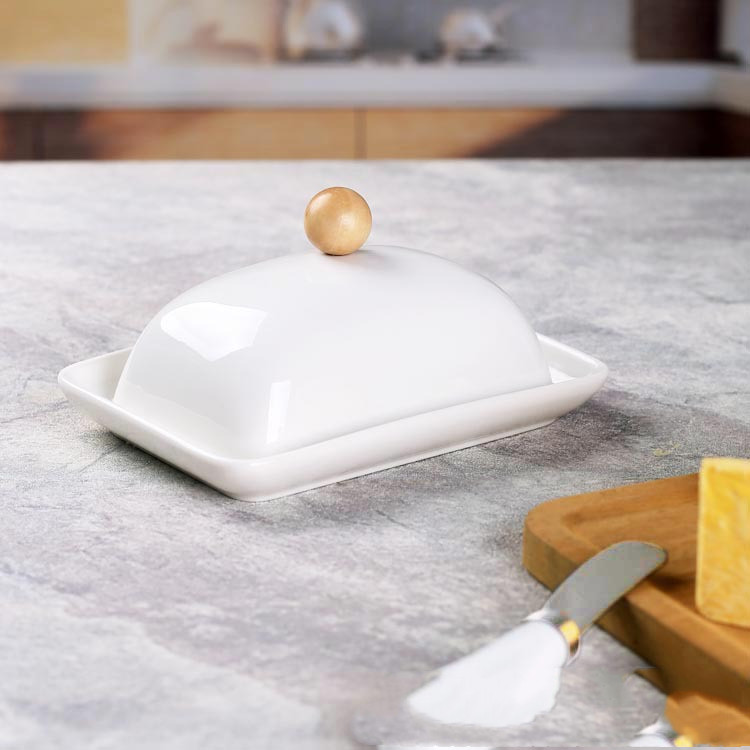 Title 4, Simple Ceramic Butter Dish With Lid