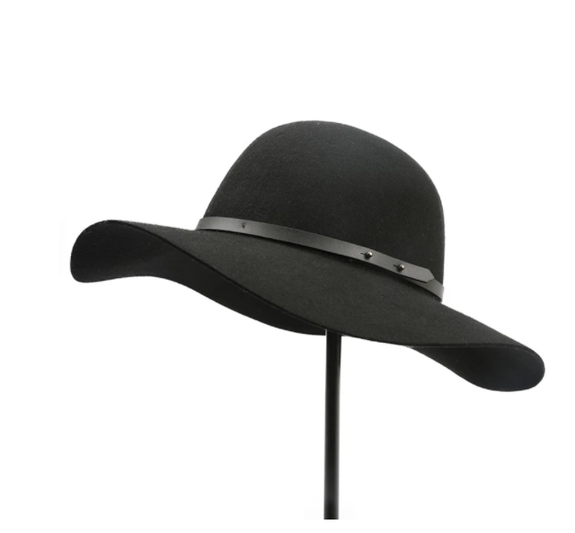 Vintage Wool Belt Big Brim Hat