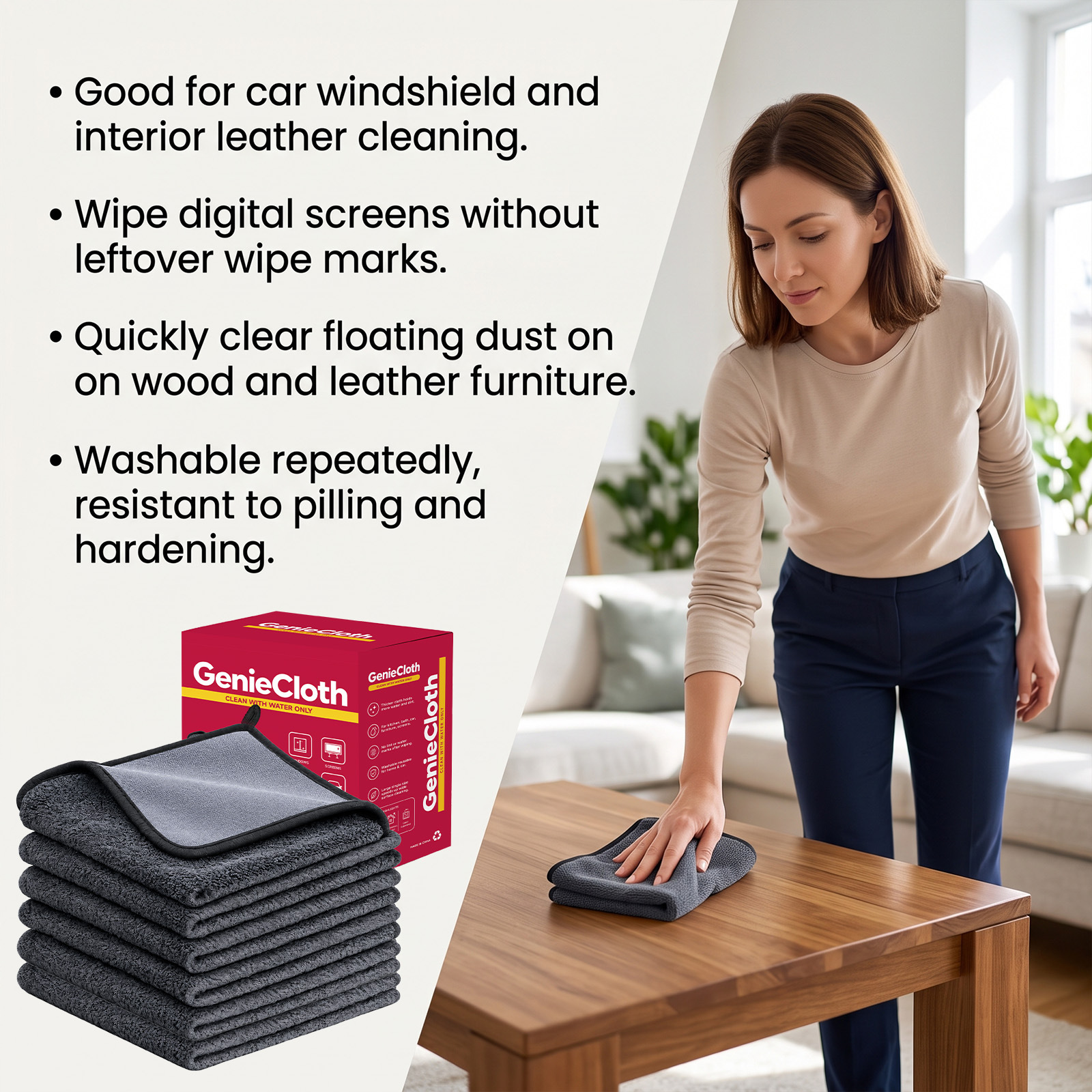 Cleaning Cloths Are Suitable For Cleaning Car Windshields, Interior Leather, Kitchen Countertops, And Dining Table Glass Surfaces. 4