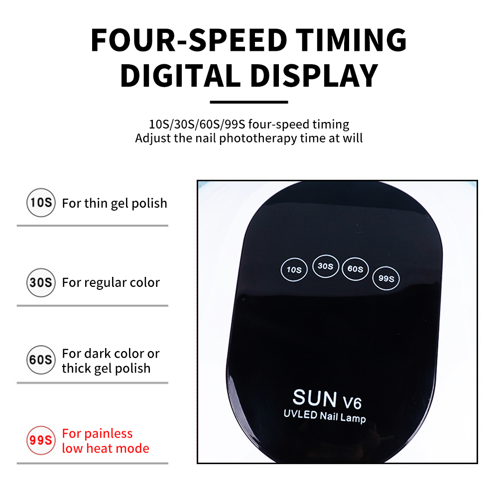 UV Light For Nails, LED Nail Light For Gel Polish, Fast Nail Dryer With Automatic Sensor, 4 Timer Setting, Small & Portable, UV LED Nail Lamp For Fingernail And Toenail 4