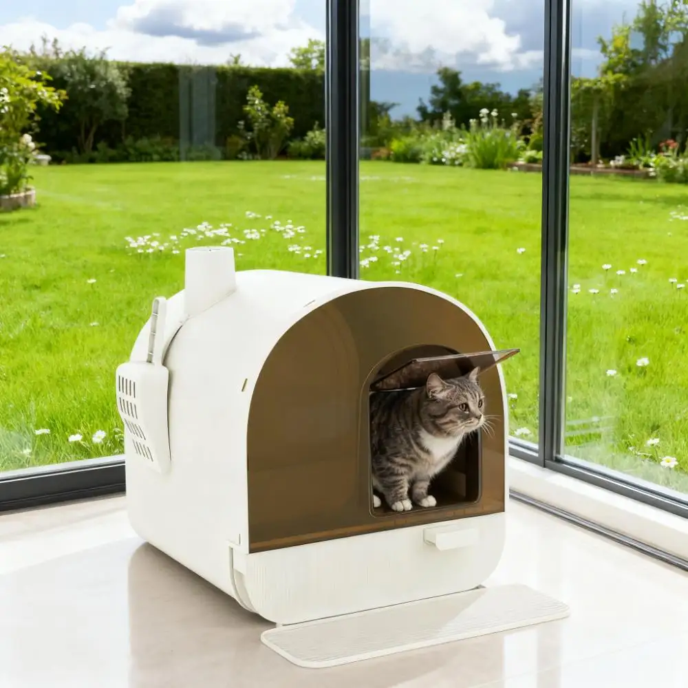 White Cat Litter Box